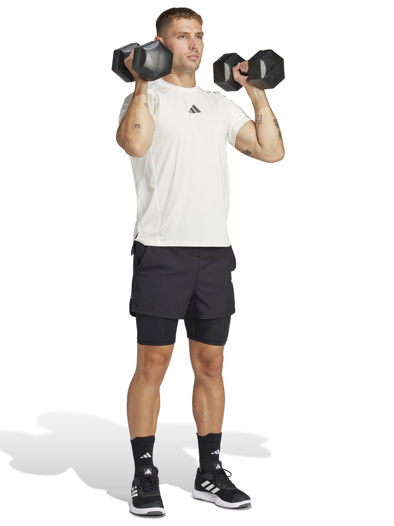 Product image 6 of 6, which shows adidas Men's Gym+ 2-in-1 Shorts, Black, S