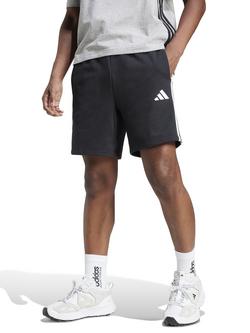 adidas Men's Essential Three Stripes French Terry Shorts, Black/White, Black/White