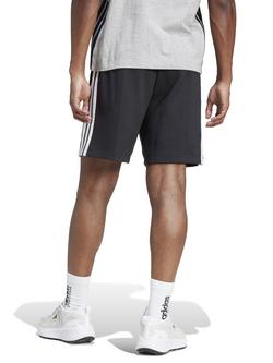 adidas Men's Essential Three Stripes French Terry Shorts, Black/White - view 2, Black/White
