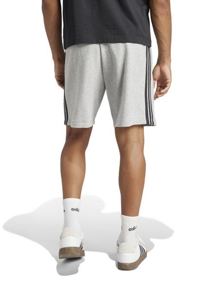 adidas Essential Three Stripes French Terry Shorts, Grey Heather/Black - view 2, Grey Heather/Black