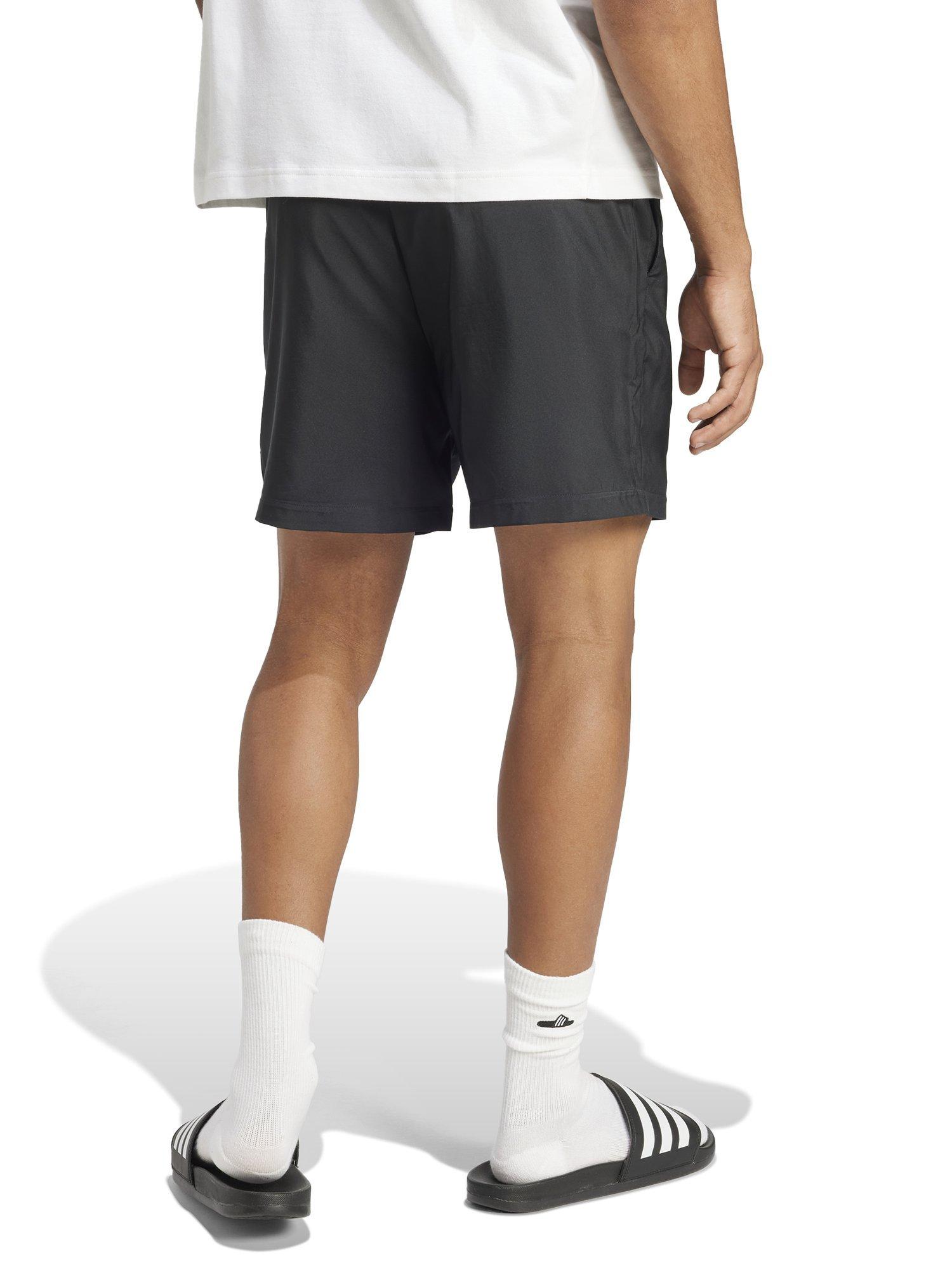 Product image 2 of 6, which shows adidas Essentials Small Logo Chelsea Shorts, Black/White, S