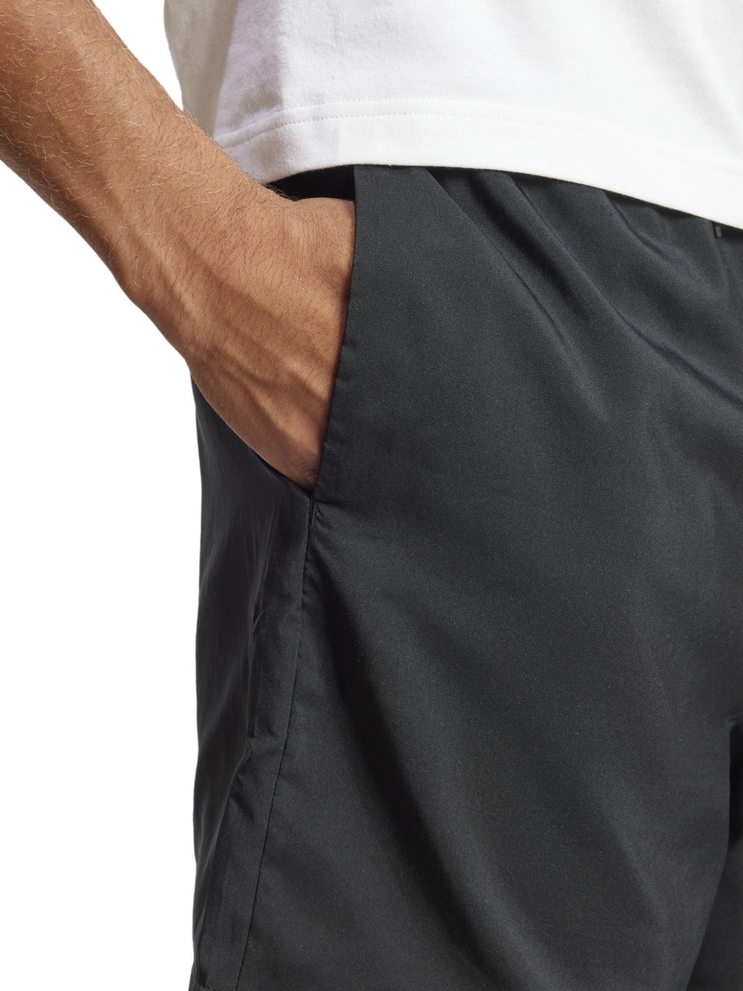 Product image 3 of 6, which shows adidas Essentials Small Logo Chelsea Shorts, Black/White, S