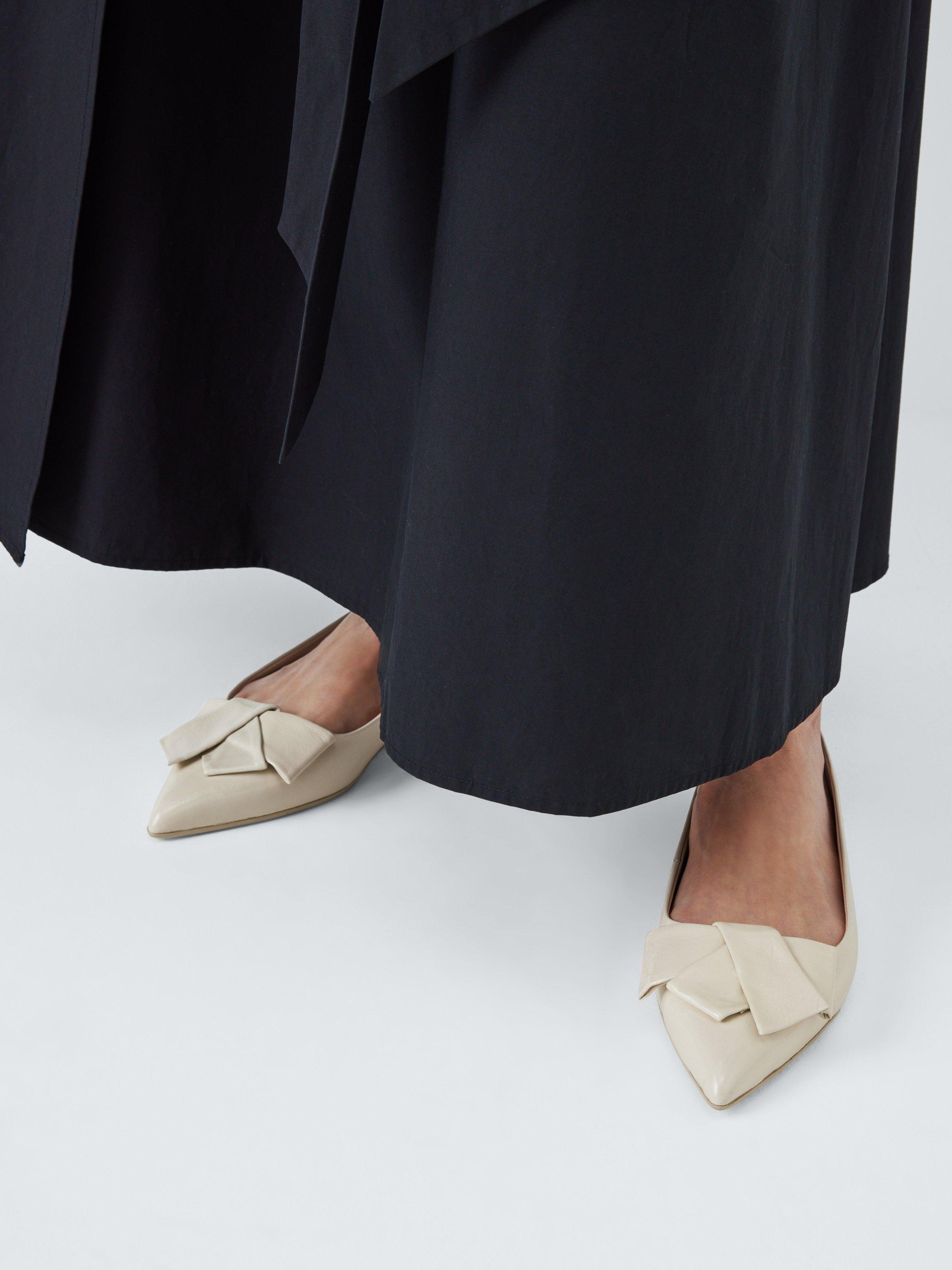 Product image 2 of 6, which shows John Lewis Beau Leather Bow Ballerina Pumps, Cream, 3