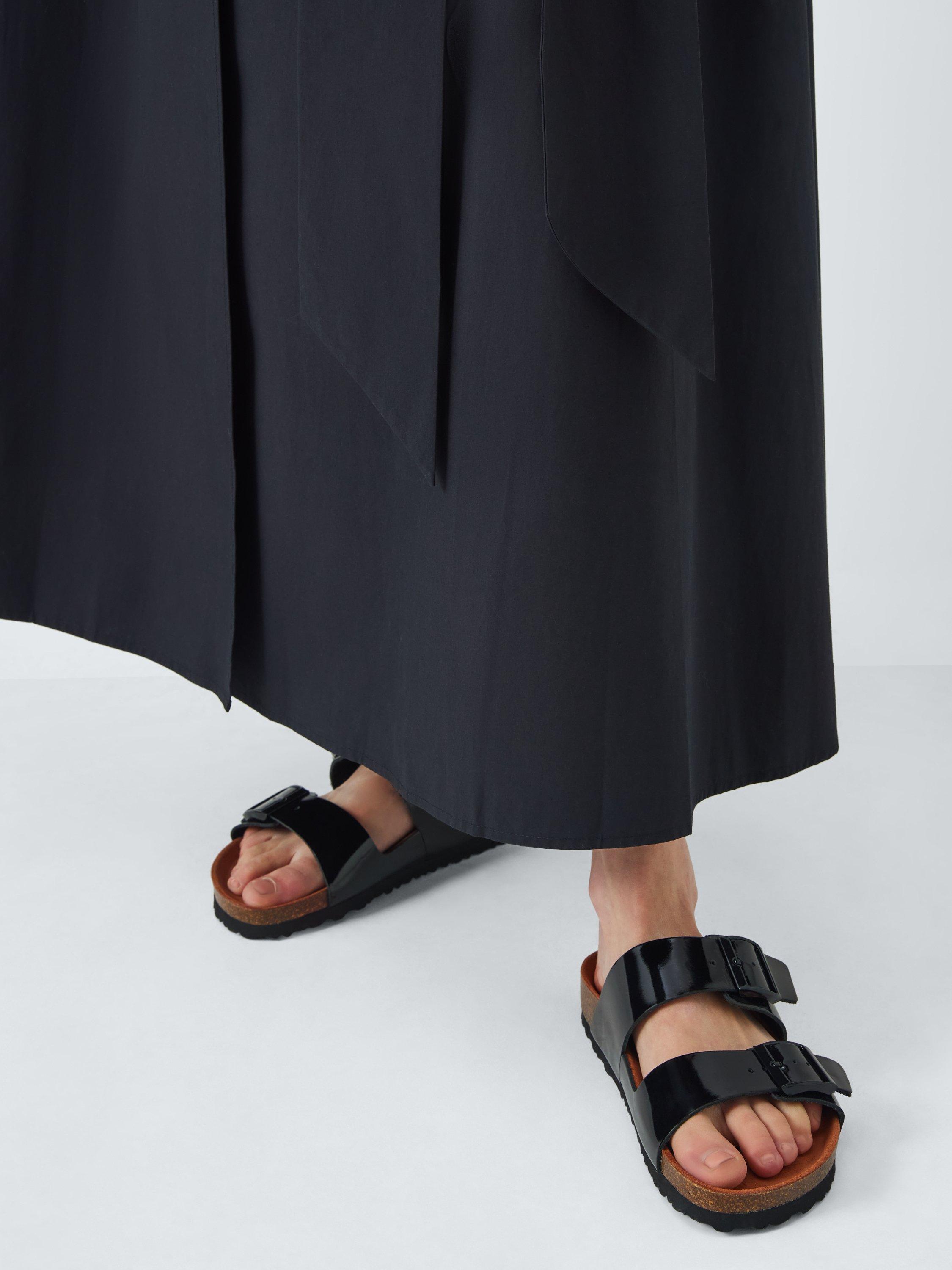 Product image 2 of 6, which shows John Lewis Lolly Leather Double Buckle Footbed Sandals, Black, 3