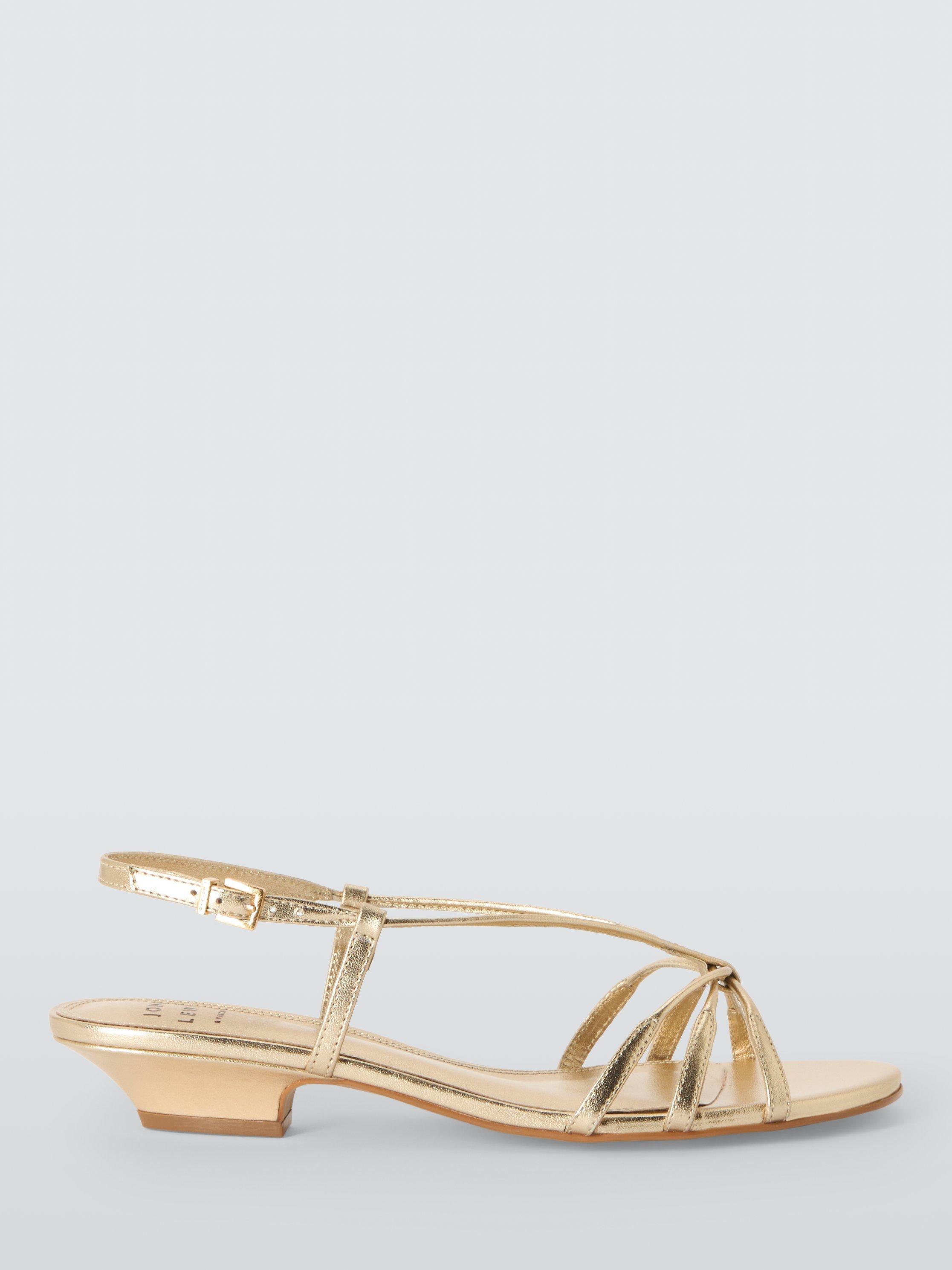 Product image 1 of 6, which shows John Lewis Montana Leather Strappy Sandals, Gold, 3