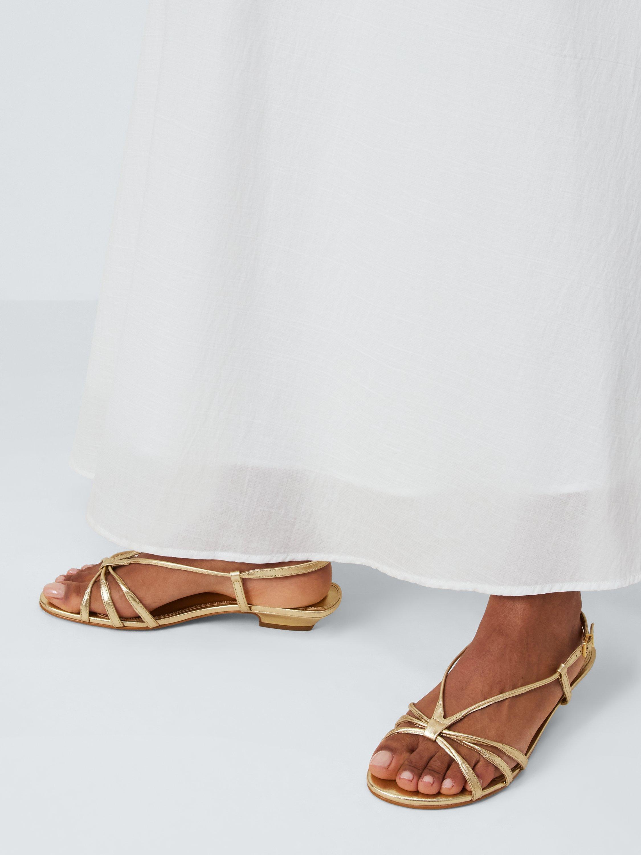 Product image 2 of 6, which shows John Lewis Montana Leather Strappy Sandals, Gold, 3