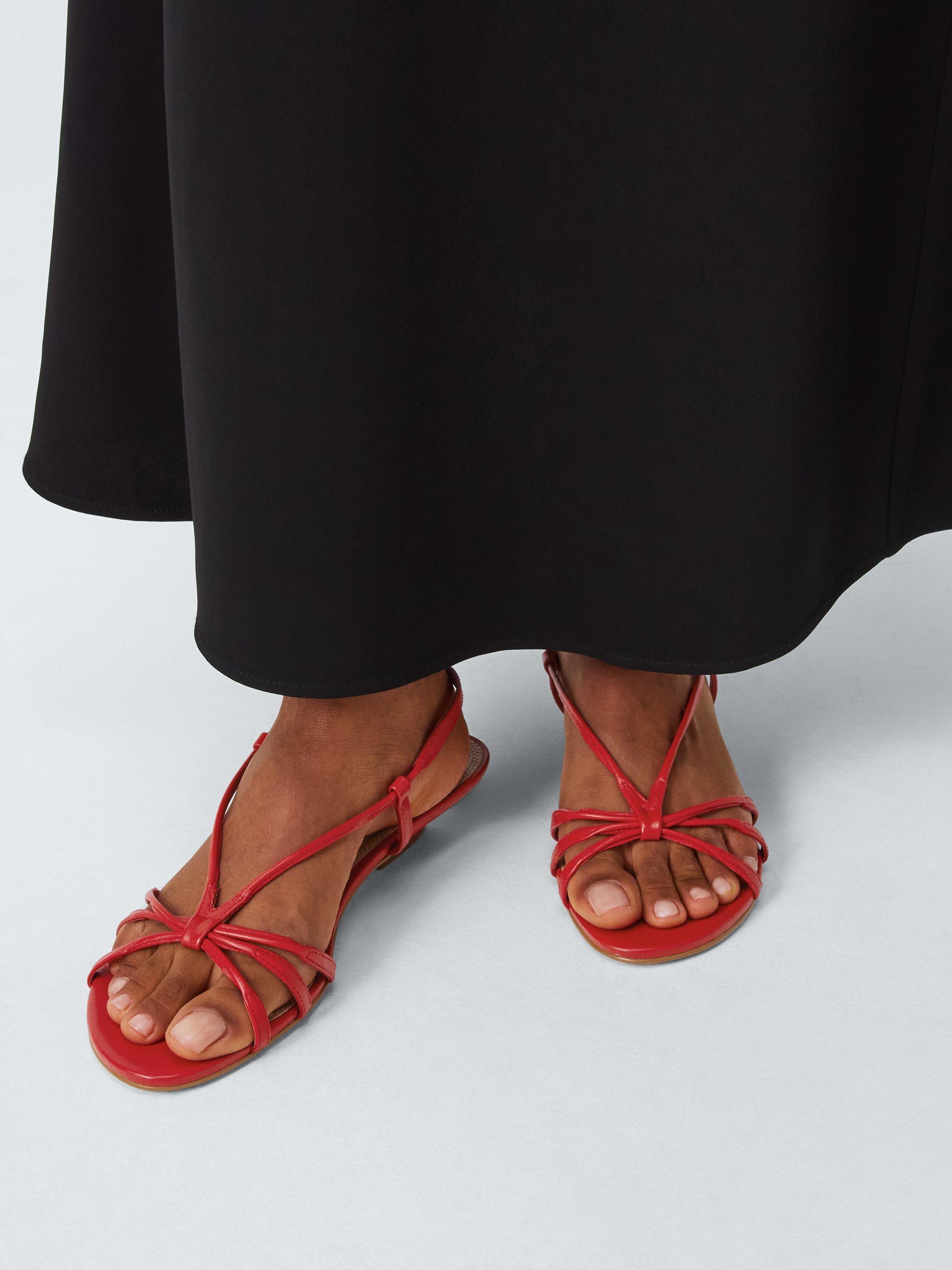 Product image 2 of 6, which shows John Lewis Montana Leather Strappy Sandals, Red, 8
