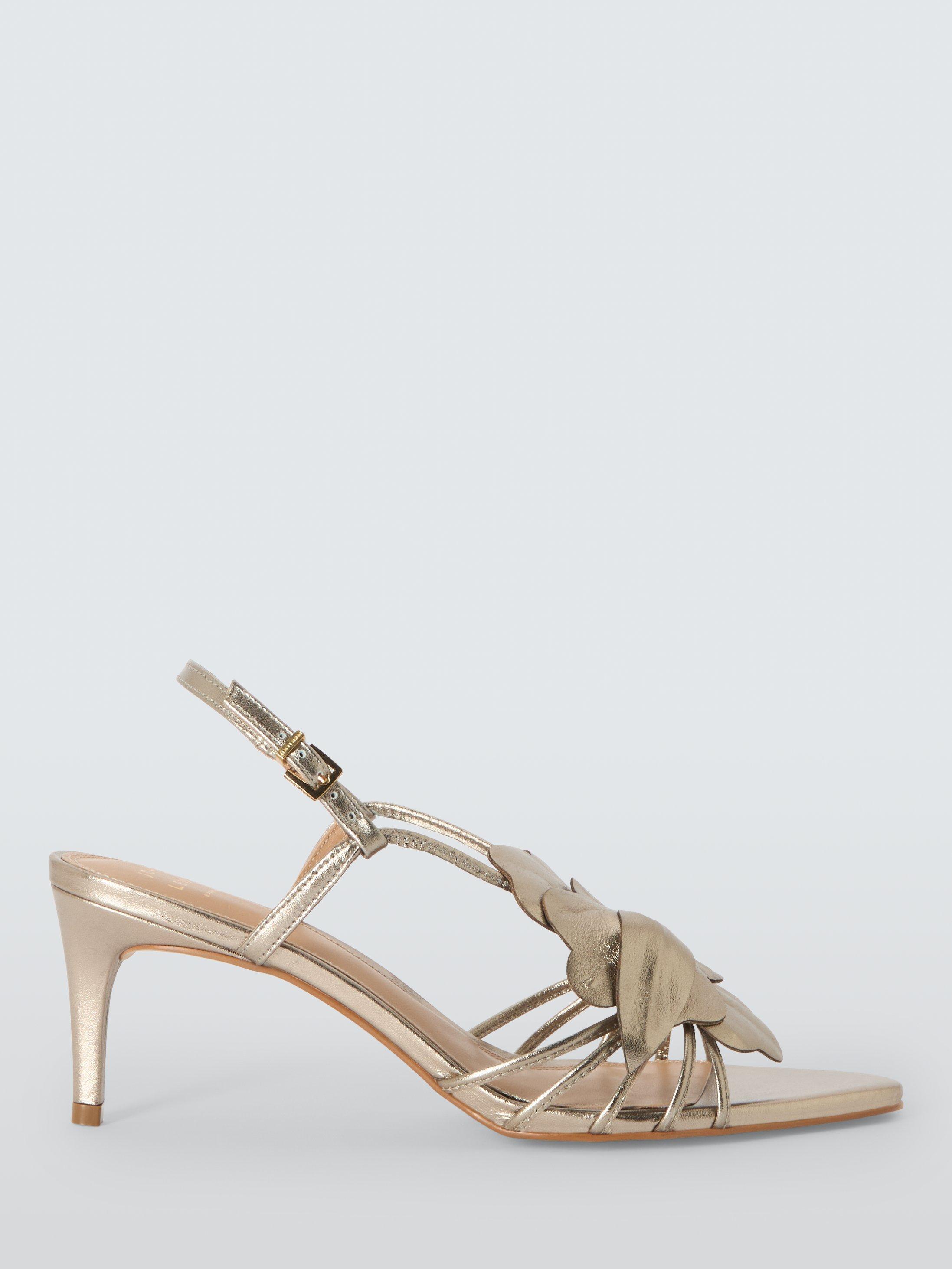 Product image 1 of 6, which shows John Lewis Monterosso 3D Leaf Cut Occasion Sandals, Gold, 6