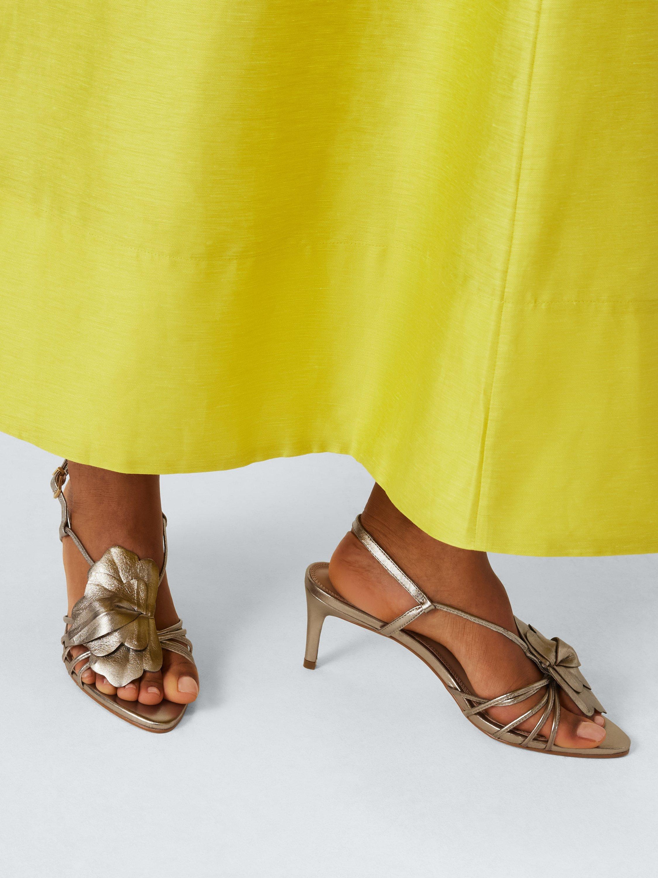 Product image 2 of 6, which shows John Lewis Monterosso 3D Leaf Cut Occasion Sandals, Gold, 6