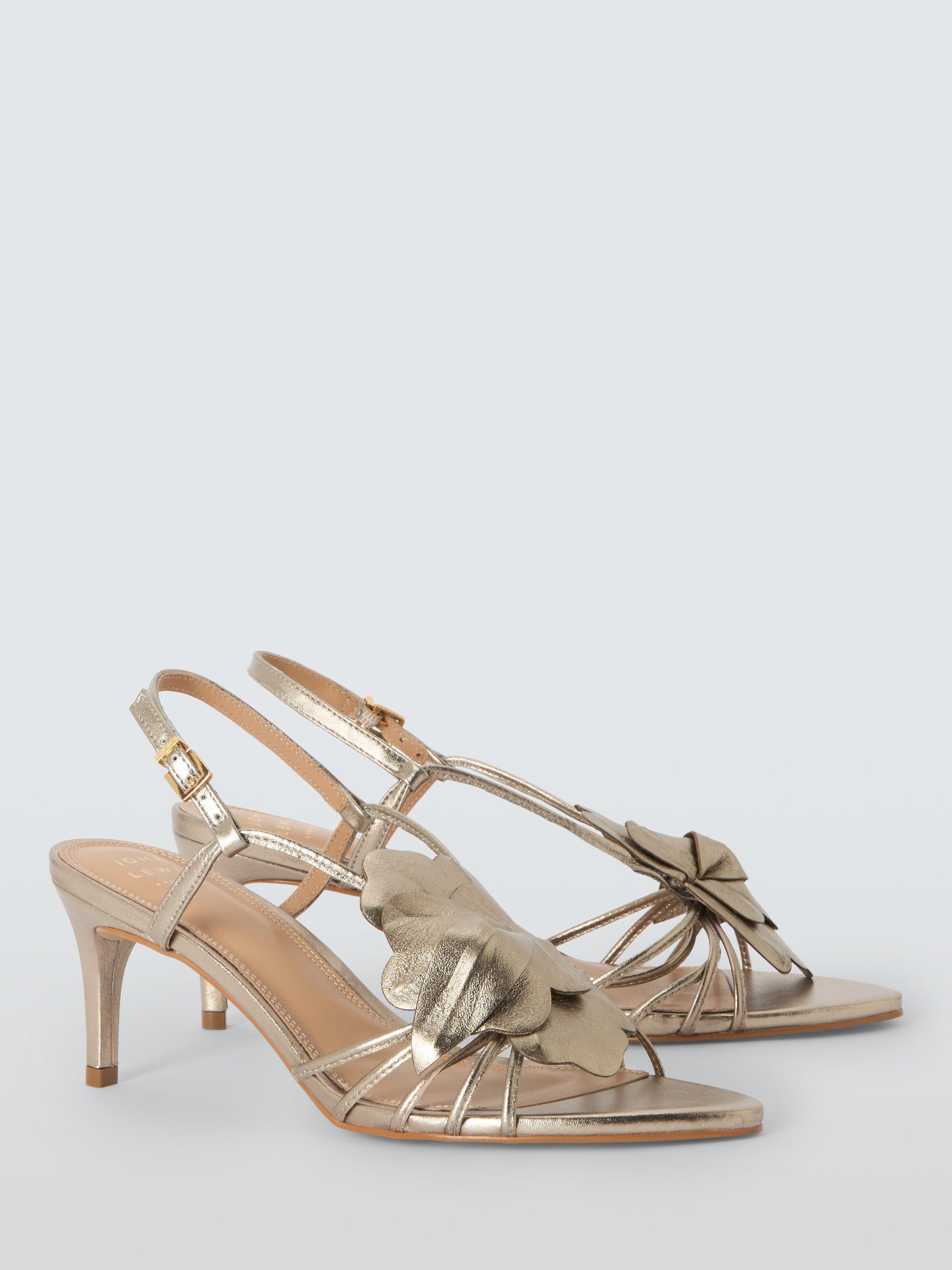 Product image 3 of 6, which shows John Lewis Monterosso 3D Leaf Cut Occasion Sandals, Gold, 6