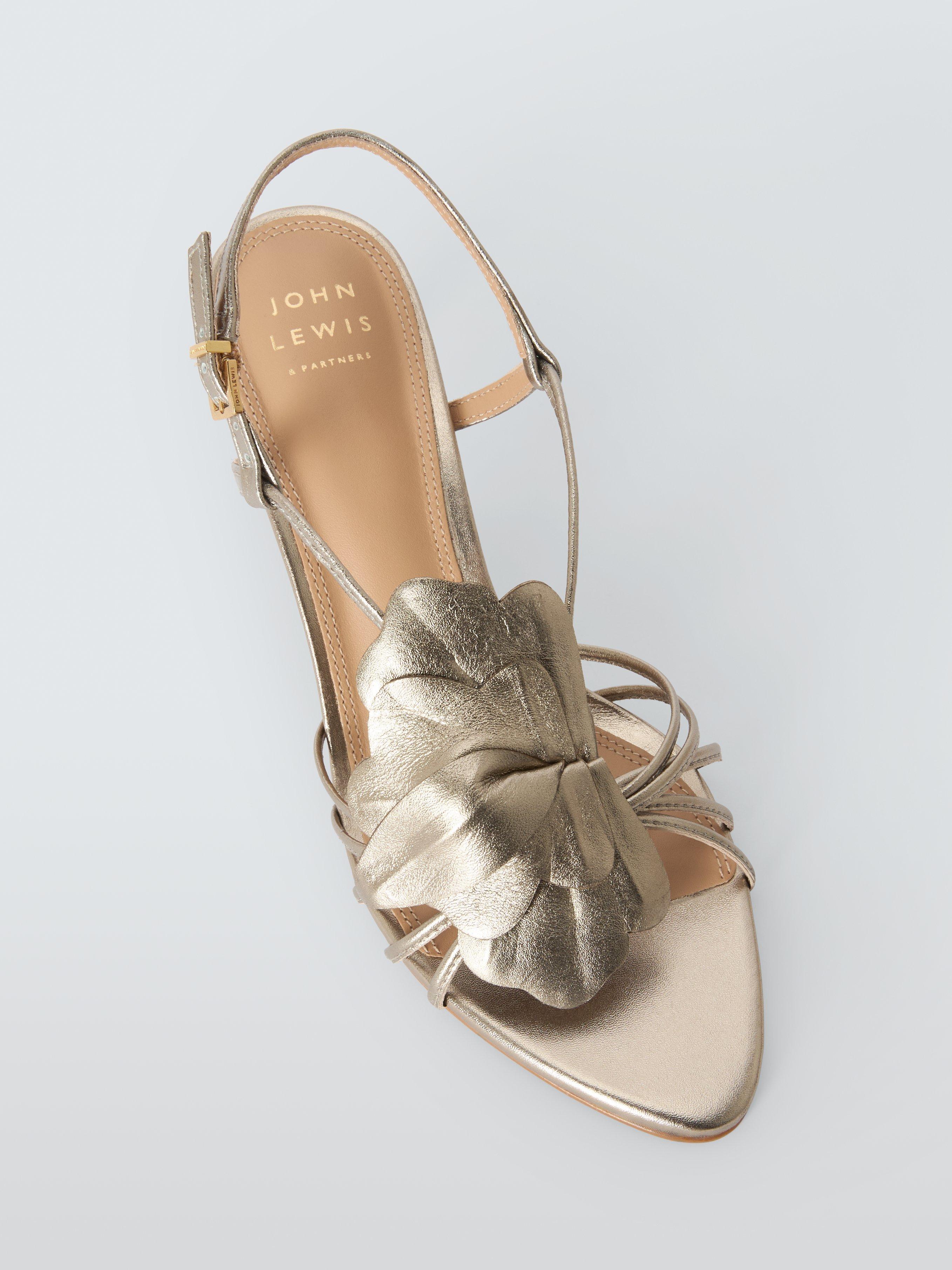 Product image 5 of 6, which shows John Lewis Monterosso 3D Leaf Cut Occasion Sandals, Gold, 6