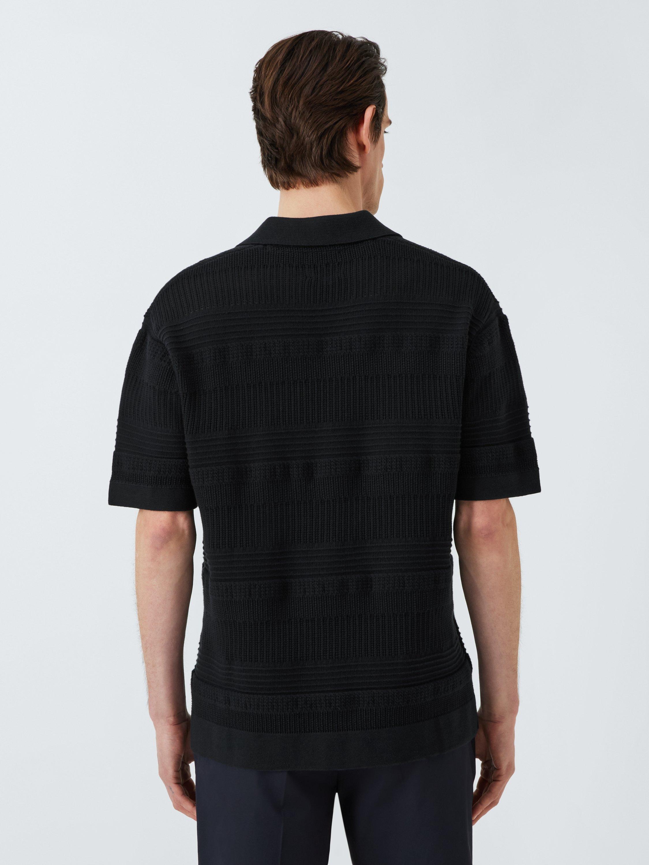 Product image 2 of 6, which shows Kin Cotton Regular Fit Knitted Polo Top, Black Beauty, S