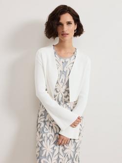 Phase Eight Yasmin Fluted Sleeve Cardigan, White