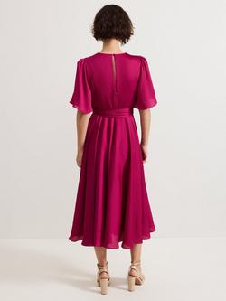 Phase Eight Abbie Pleated Wrap Midi Dress - view 2, Pink