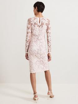 Phase Eight Annika Tapework Lace Dress, Pale Pink - view 2, Pale Pink
