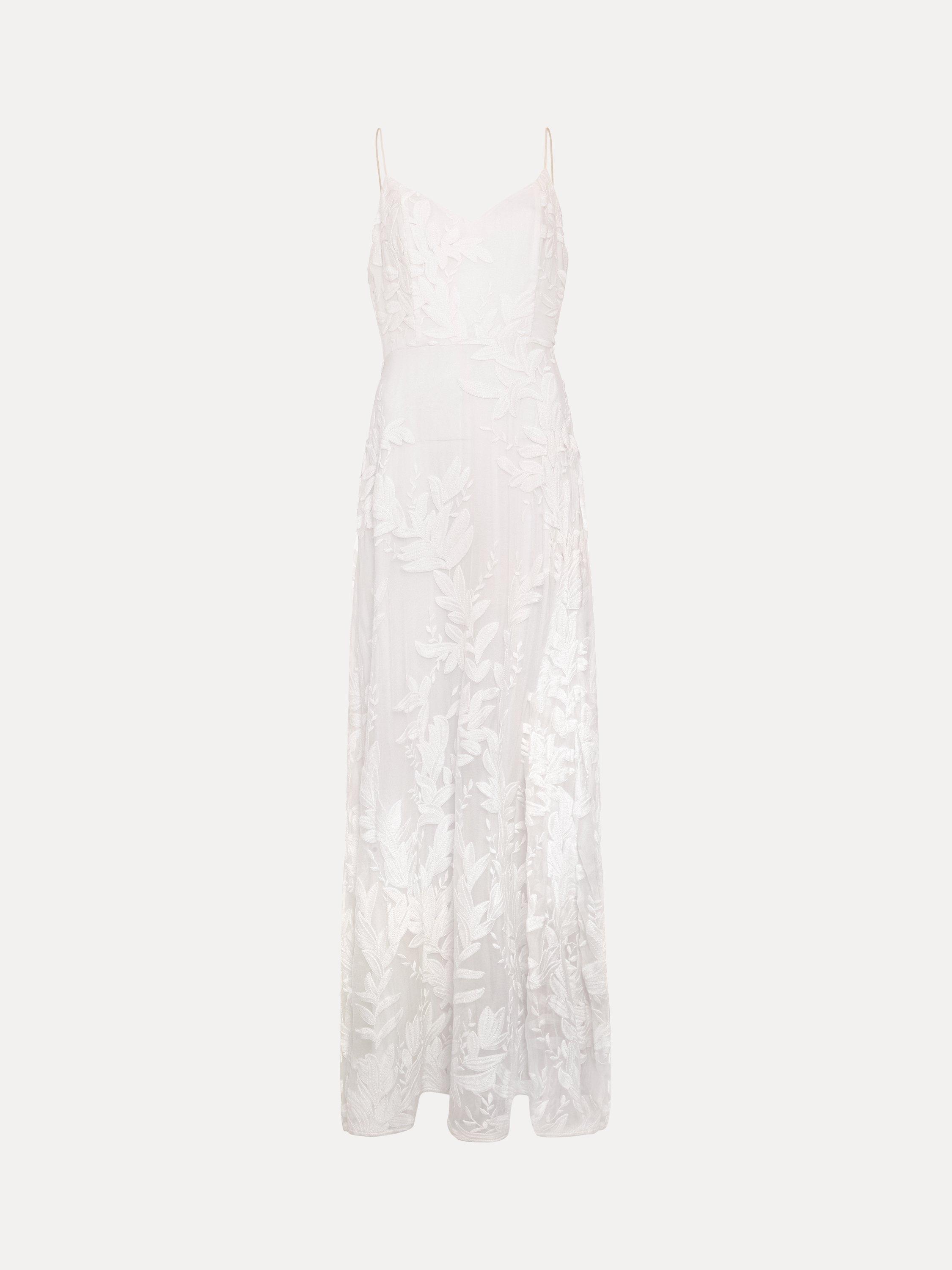 Product image 5 of 11, which shows Phase Eight Arabella Embroidered Maxi Wedding Dress, Ivory, 12