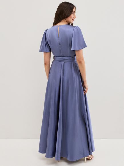 Phase Eight Elisa Satin Dress, Lilac - view 2, Lilac
