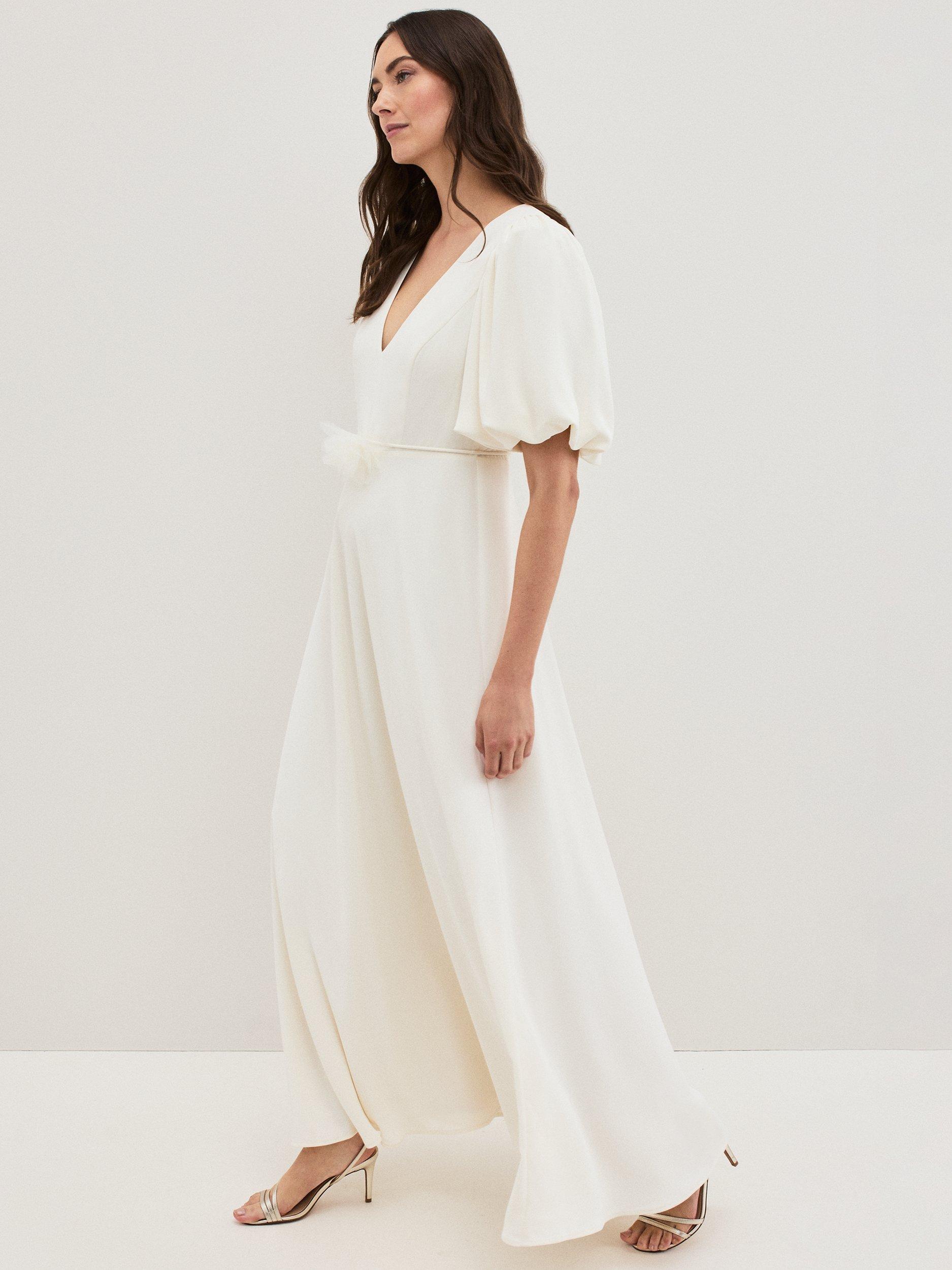 Product image 11 of 11, which shows Phase Eight Ellie Floral Corsage Dress, Cream, 8