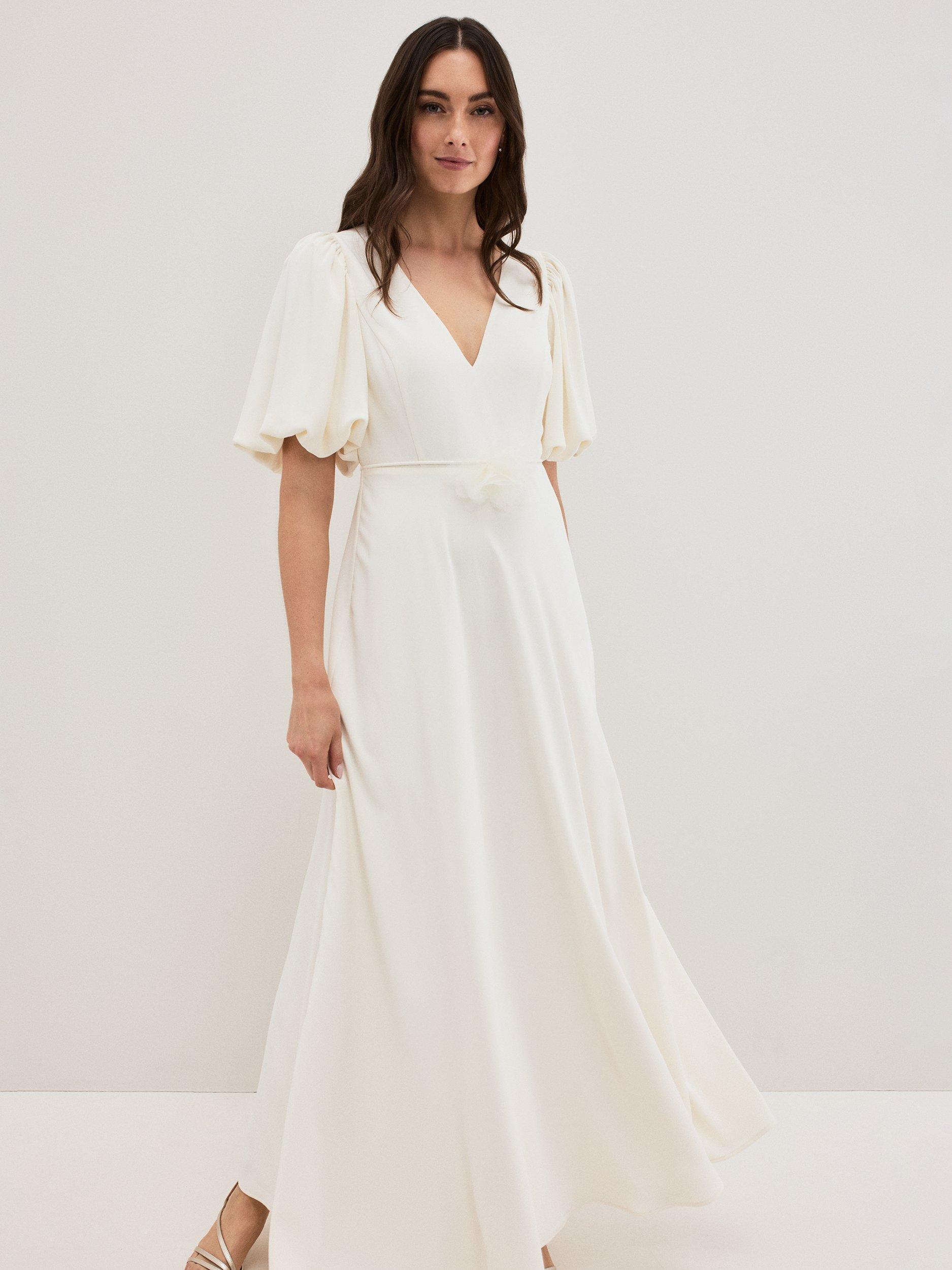 Product image 3 of 11, which shows Phase Eight Ellie Floral Corsage Dress, Cream, 8