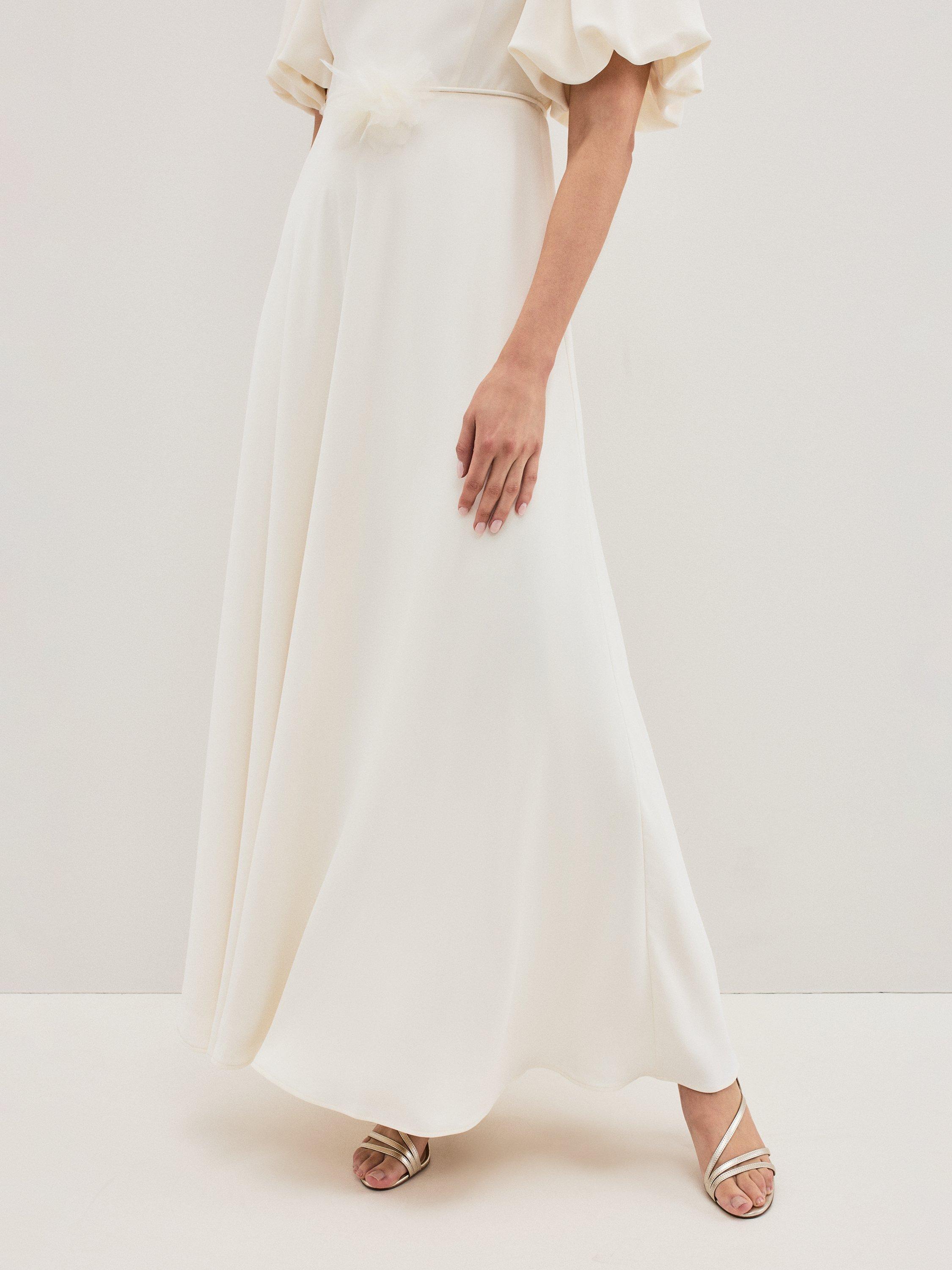 Product image 8 of 11, which shows Phase Eight Ellie Floral Corsage Dress, Cream, 8