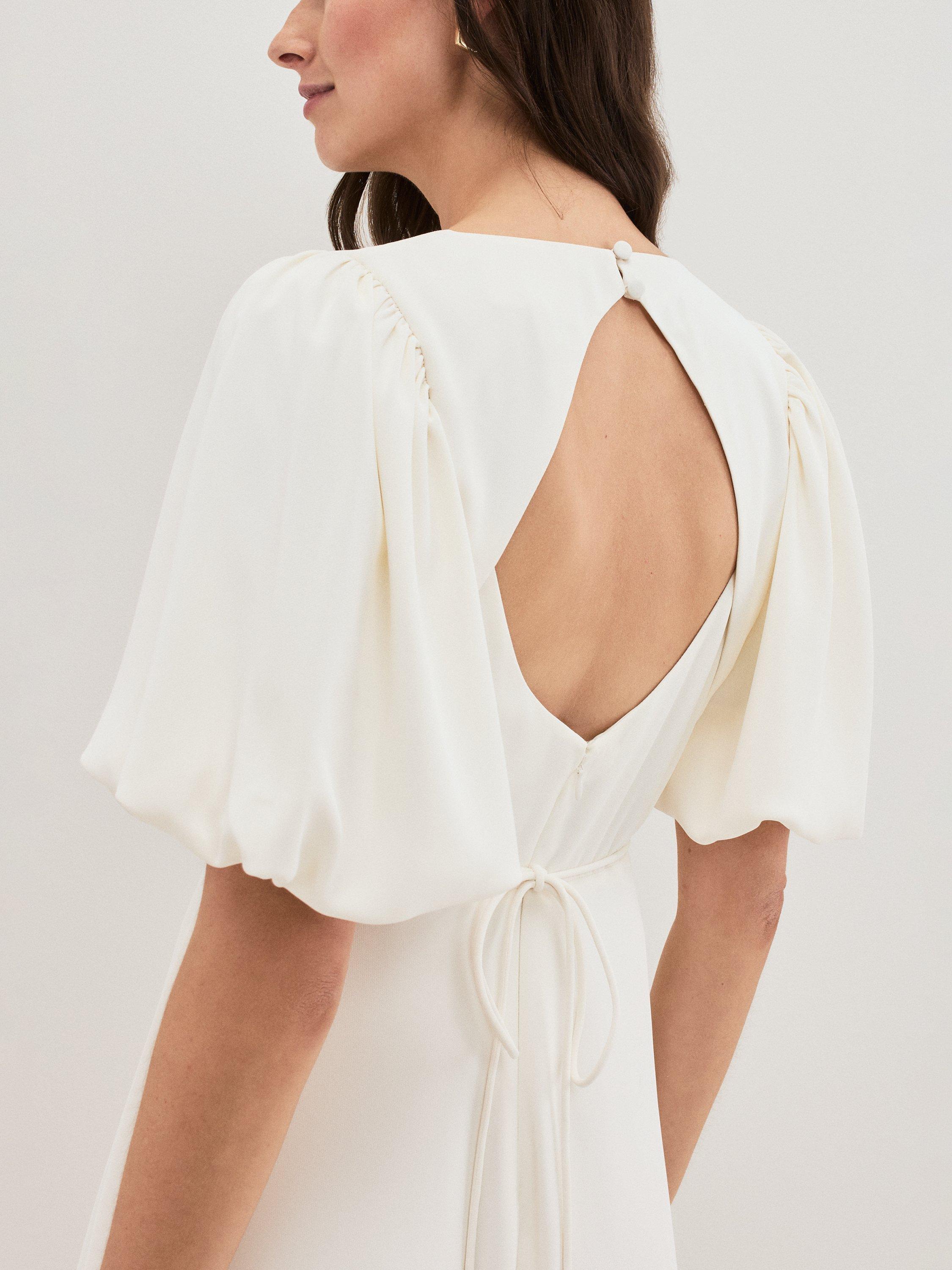 Product image 9 of 11, which shows Phase Eight Ellie Floral Corsage Dress, Cream, 8