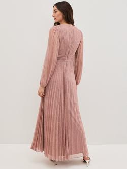 Phase Eight Harper Pleat Maxi Dress, Pale Pink - view 2, Pale Pink