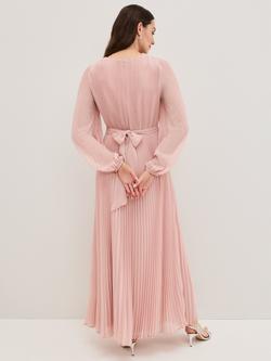 Phase Eight Isadora Corsage Pleat Dress, Pale Pink - view 2, Pale Pink