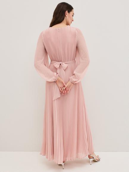 Phase Eight Isadora Corsage Pleat Dress, Pale Pink - view 2, Pale Pink