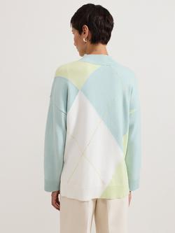 Phase Eight Darla Argyle Jumper, Pale Green - view 2, Pale Green