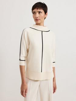 Phase Eight Hallie Tipped Jumper, Ivory, Ivory