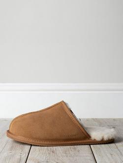 Chelsea Peers Suede Sheepskin Mule Slippers, Camel