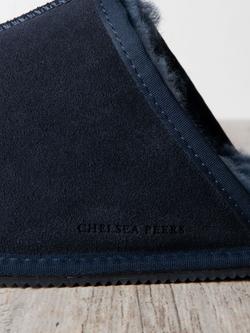 Chelsea Peers Suede Sheepskin Mule Slippers - view 2, Navy