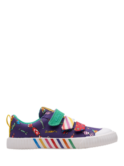 Clarks Kids' Roald Dahl Foxing Mix Shoes, Purple Canvas, Purple Canvas