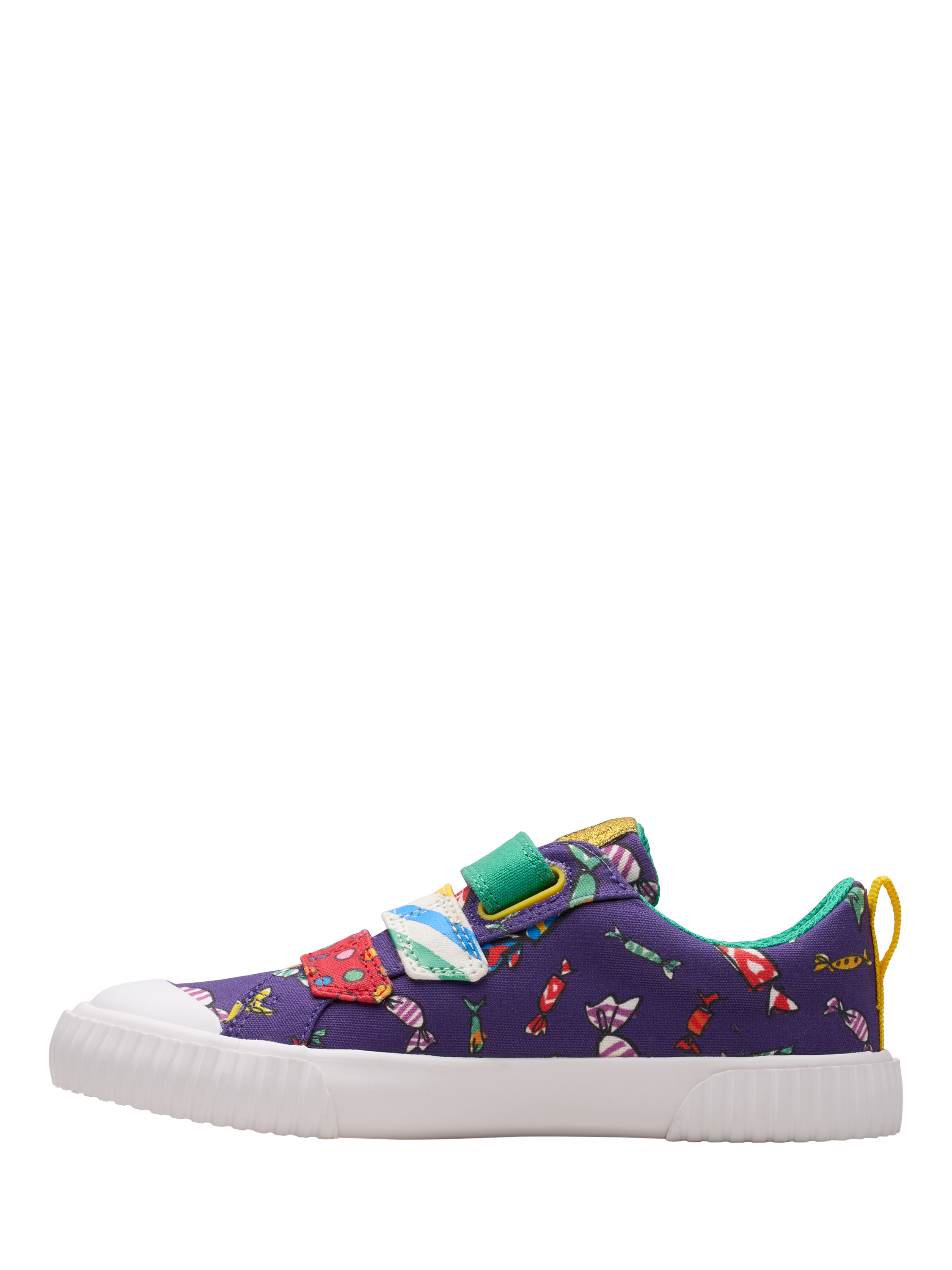Product image 2 of 8, which shows Clarks Kids' Roald Dahl Foxing Mix Shoes, Purple Canvas, 7 G Jnr