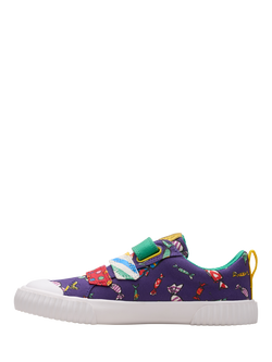 Clarks Kids' Roald Dahl Foxing Mix Shoes, Purple Canvas - view 2, Purple Canvas