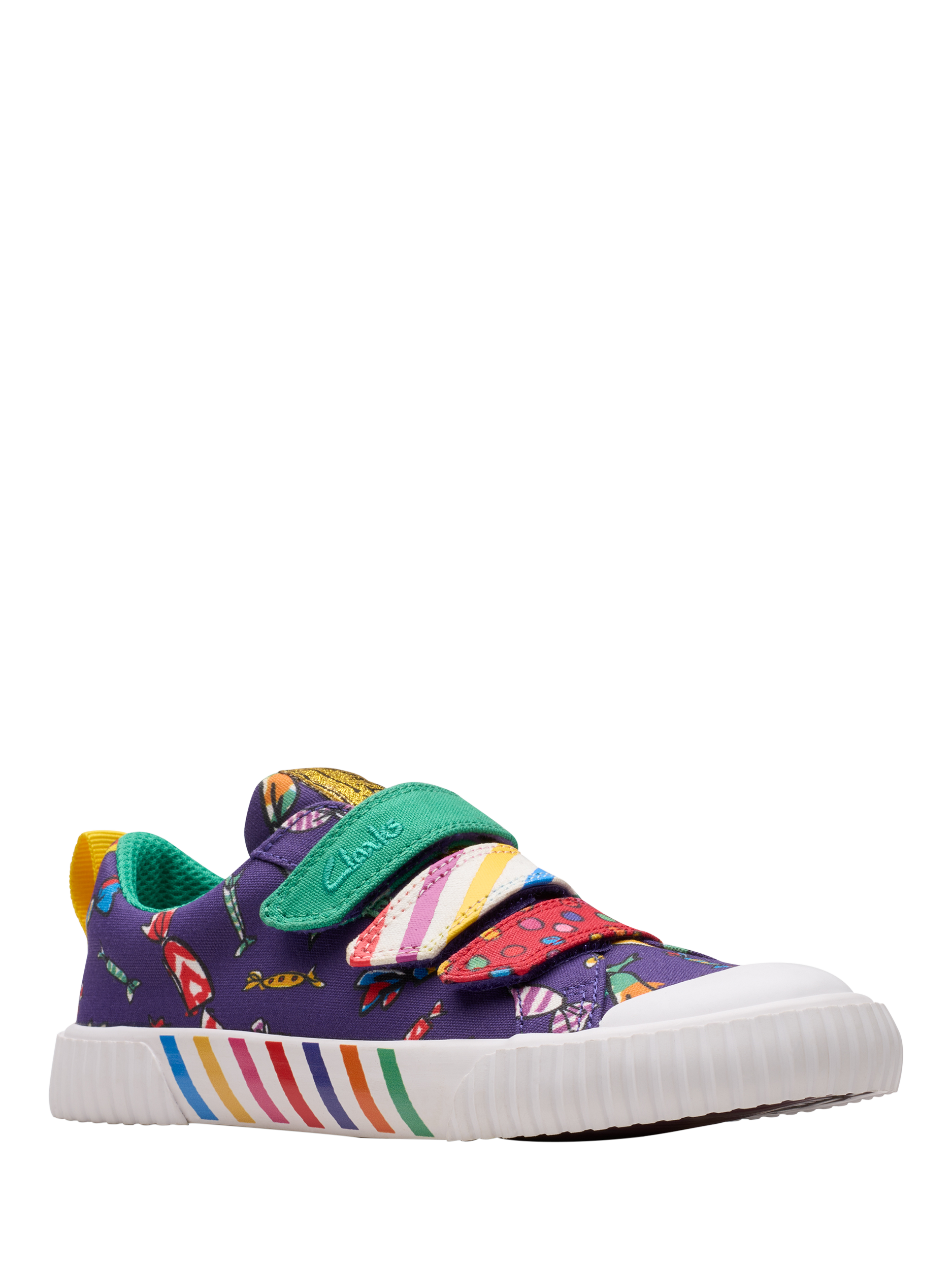 Product image 7 of 8, which shows Clarks Kids' Roald Dahl Foxing Mix Shoes, Purple Canvas, 7 G Jnr