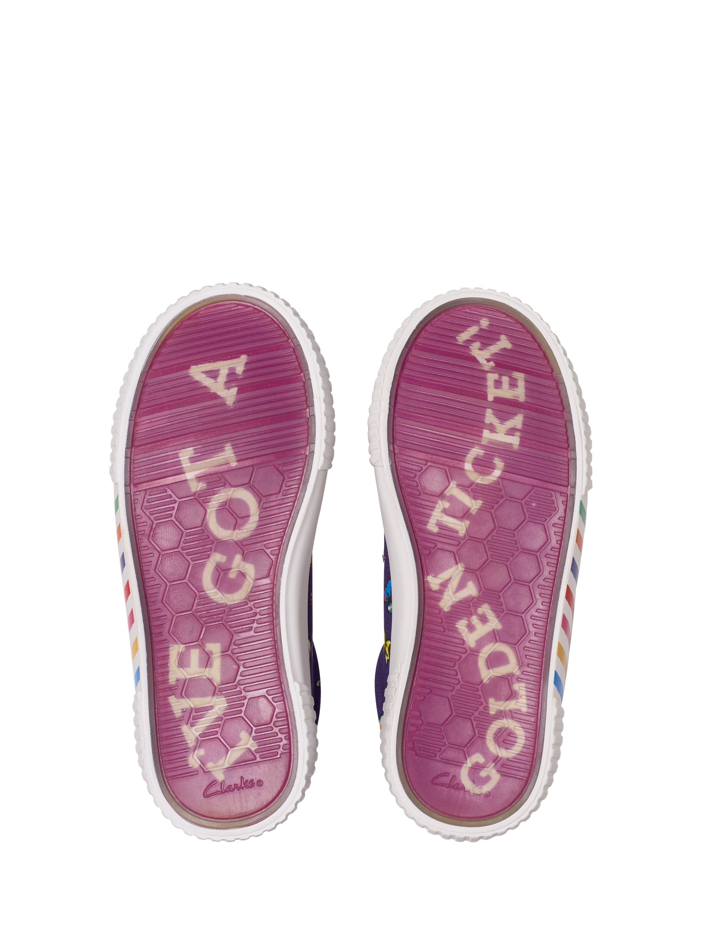 Product image 8 of 8, which shows Clarks Kids' Roald Dahl Foxing Mix Shoes, Purple Canvas, 7 G Jnr