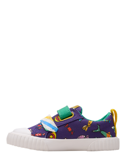 Clarks Kids' Foxing Mix Charlie & The Chocolate Factory Trainers, Purple Canvas - view 2, Purple Canvas