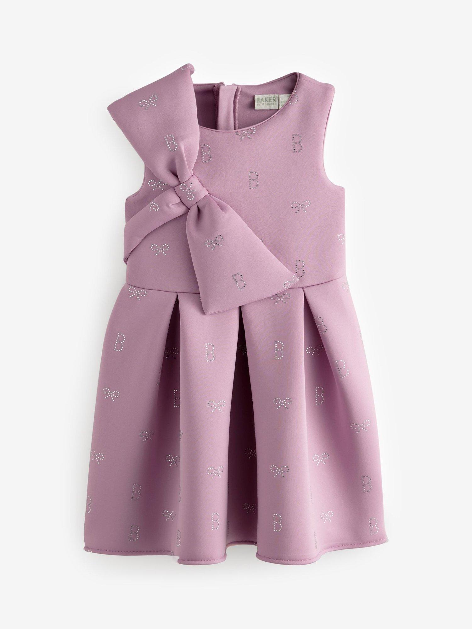 Product image 4 of 7, which shows Ted Baker Kids' Scuba Statement Bow Dress, Pink, 4 years