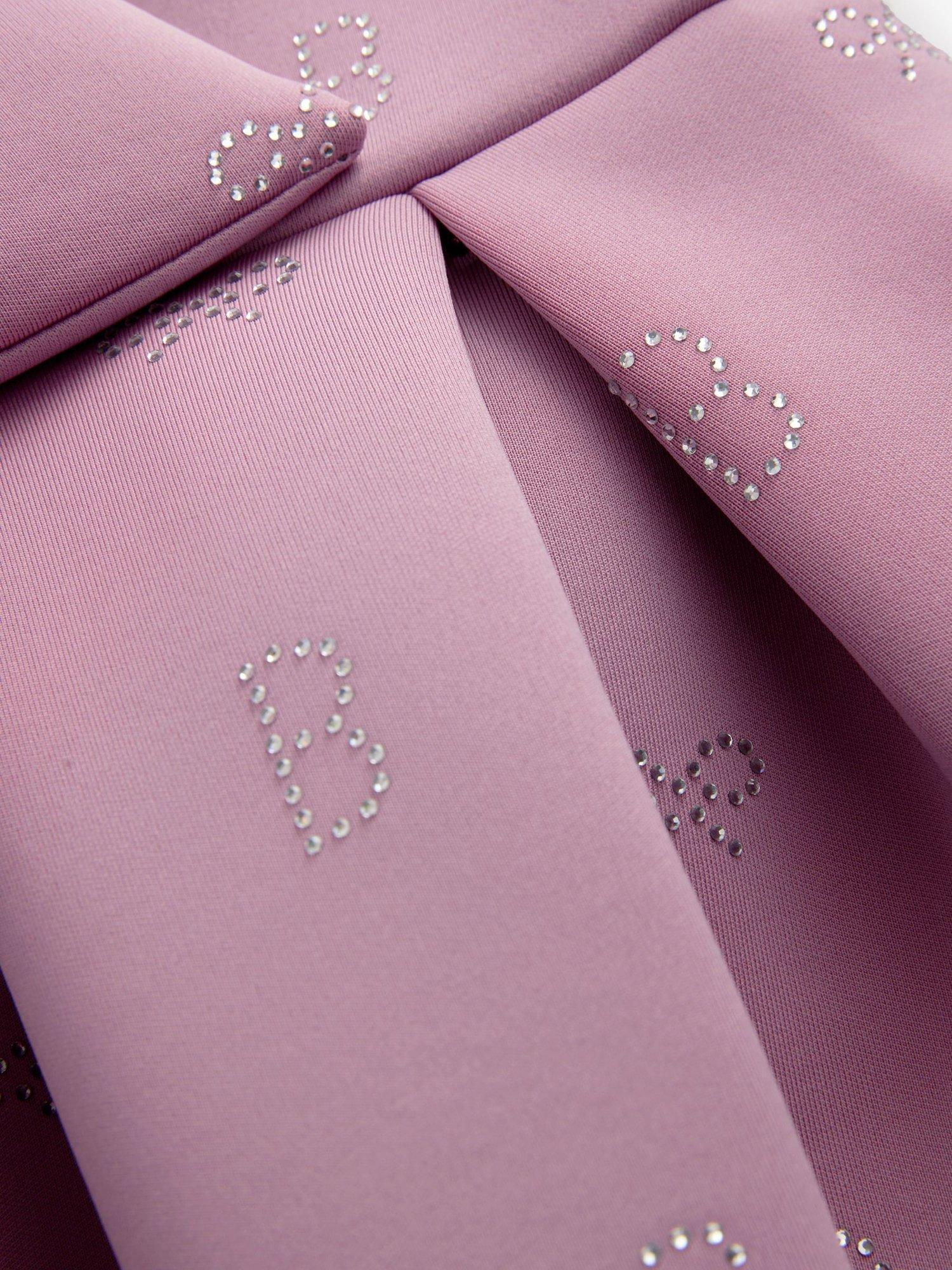 Product image 7 of 7, which shows Ted Baker Kids' Scuba Statement Bow Dress, Pink, 4 years