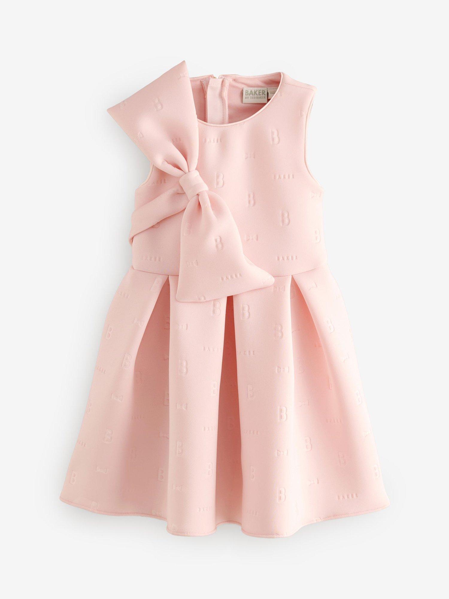 Product image 4 of 7, which shows Ted Baker Kids' Scuba Bow Foil Dress, Pink, 12-18 months
