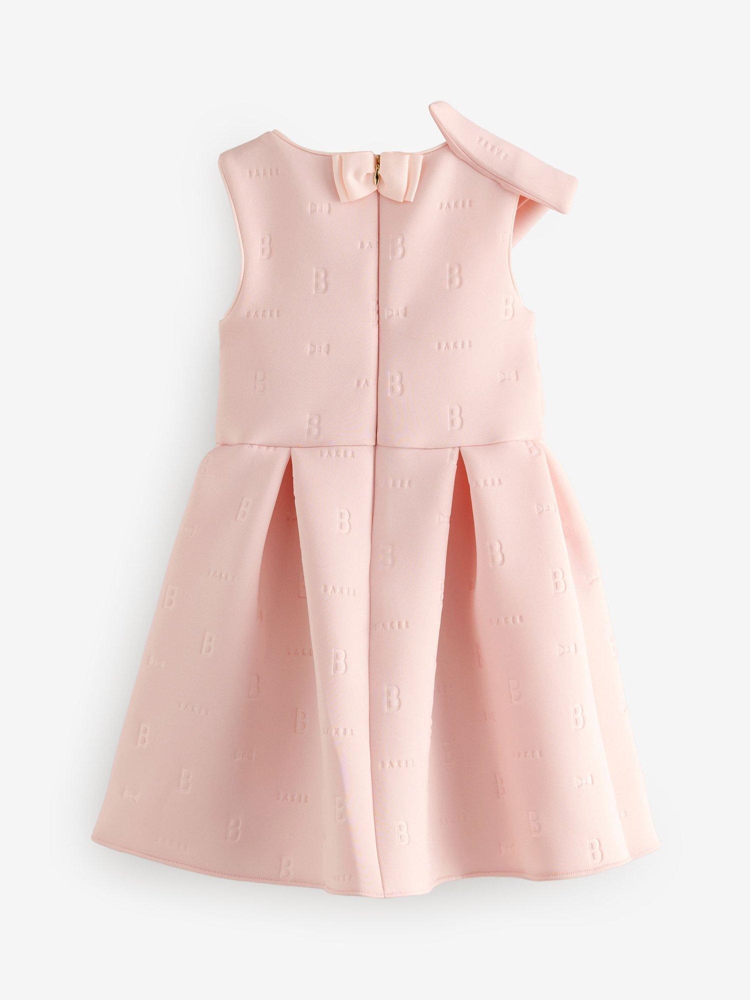 Product image 5 of 7, which shows Ted Baker Kids' Scuba Bow Foil Dress, Pink, 12-18 months