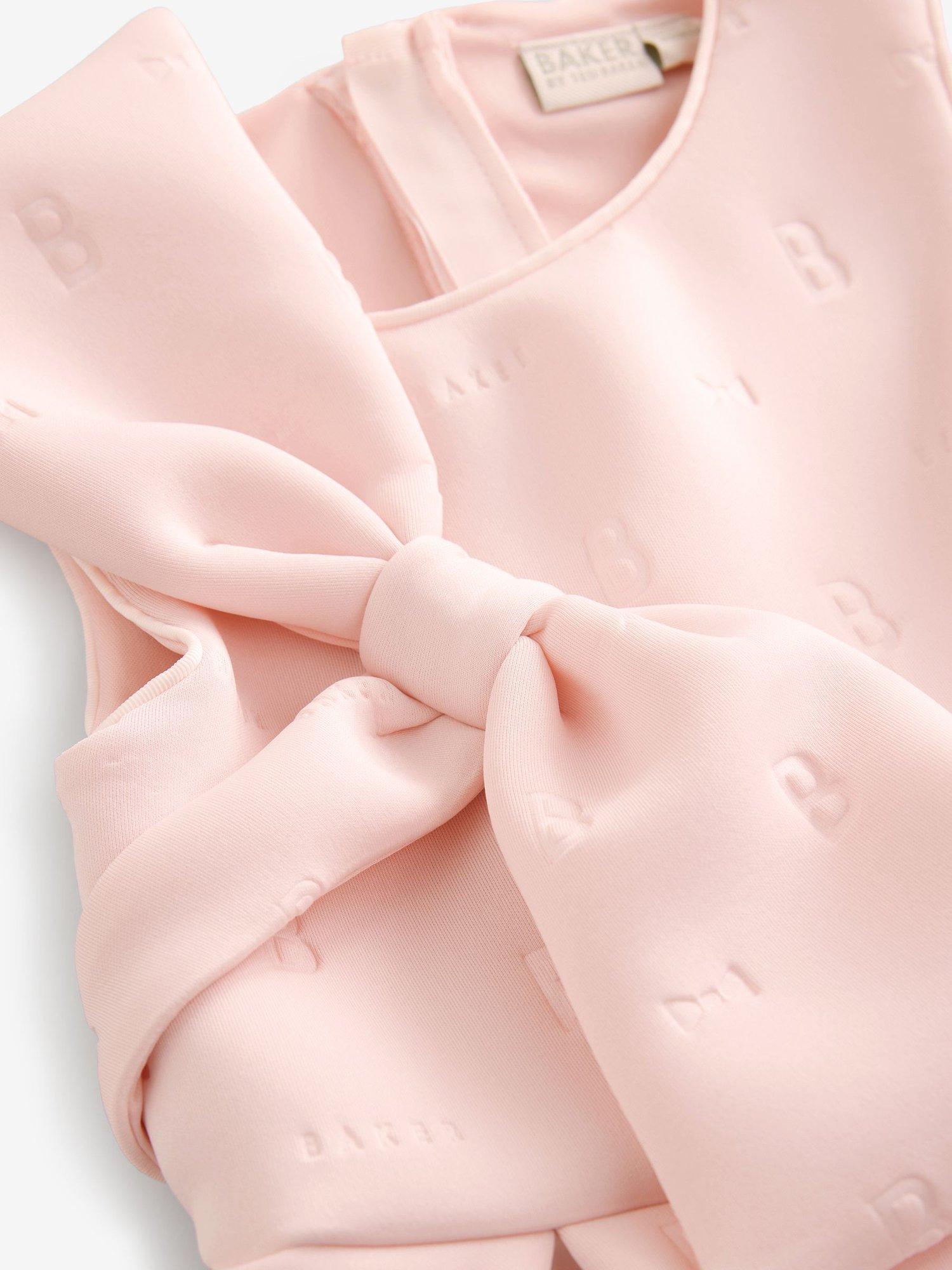 Product image 6 of 7, which shows Ted Baker Kids' Scuba Bow Foil Dress, Pink, 12-18 months