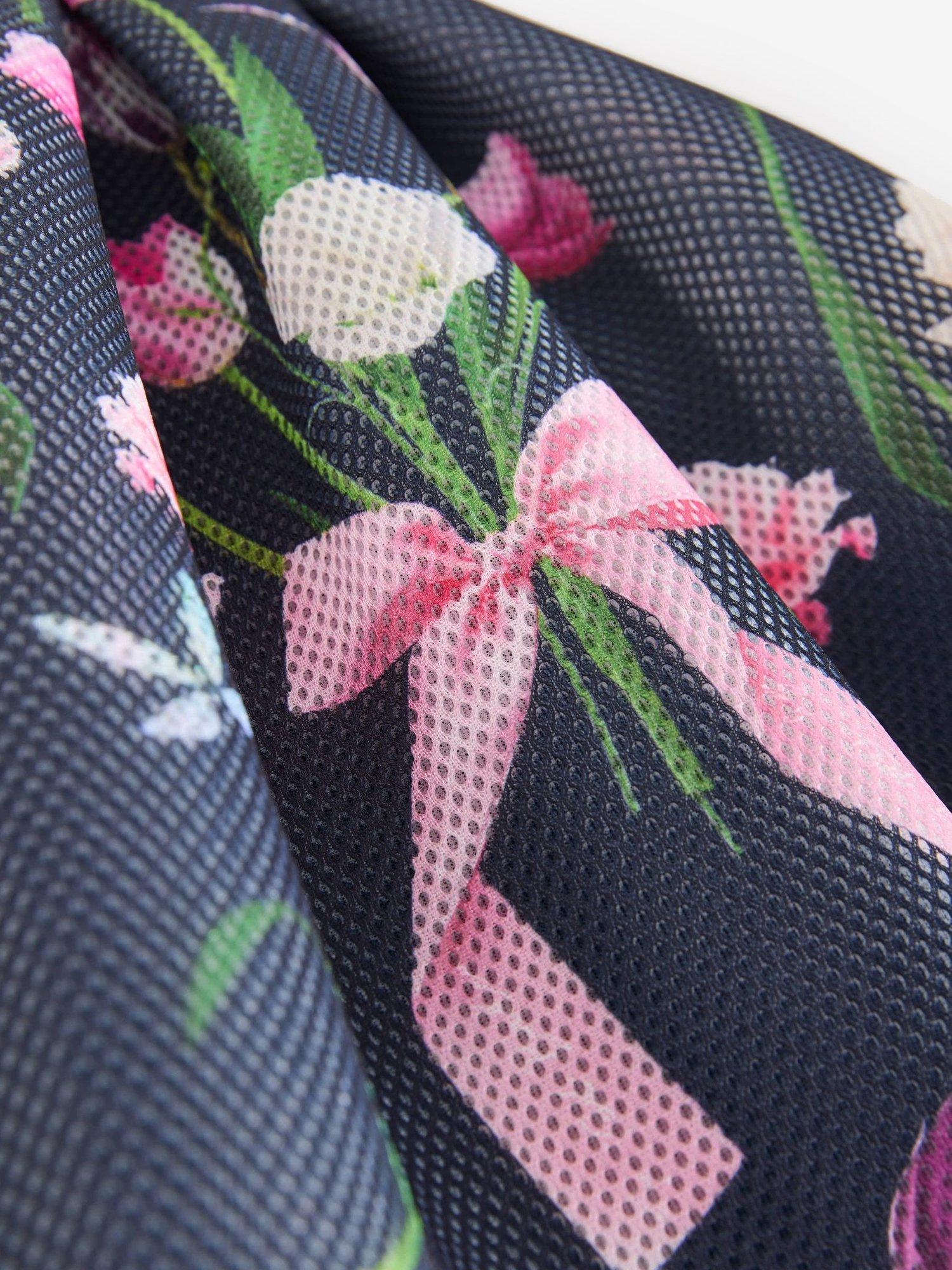 Product image 7 of 8, which shows Ted Baker Kids' Textured Scuba Floral Dress, Navy, 12-18 months