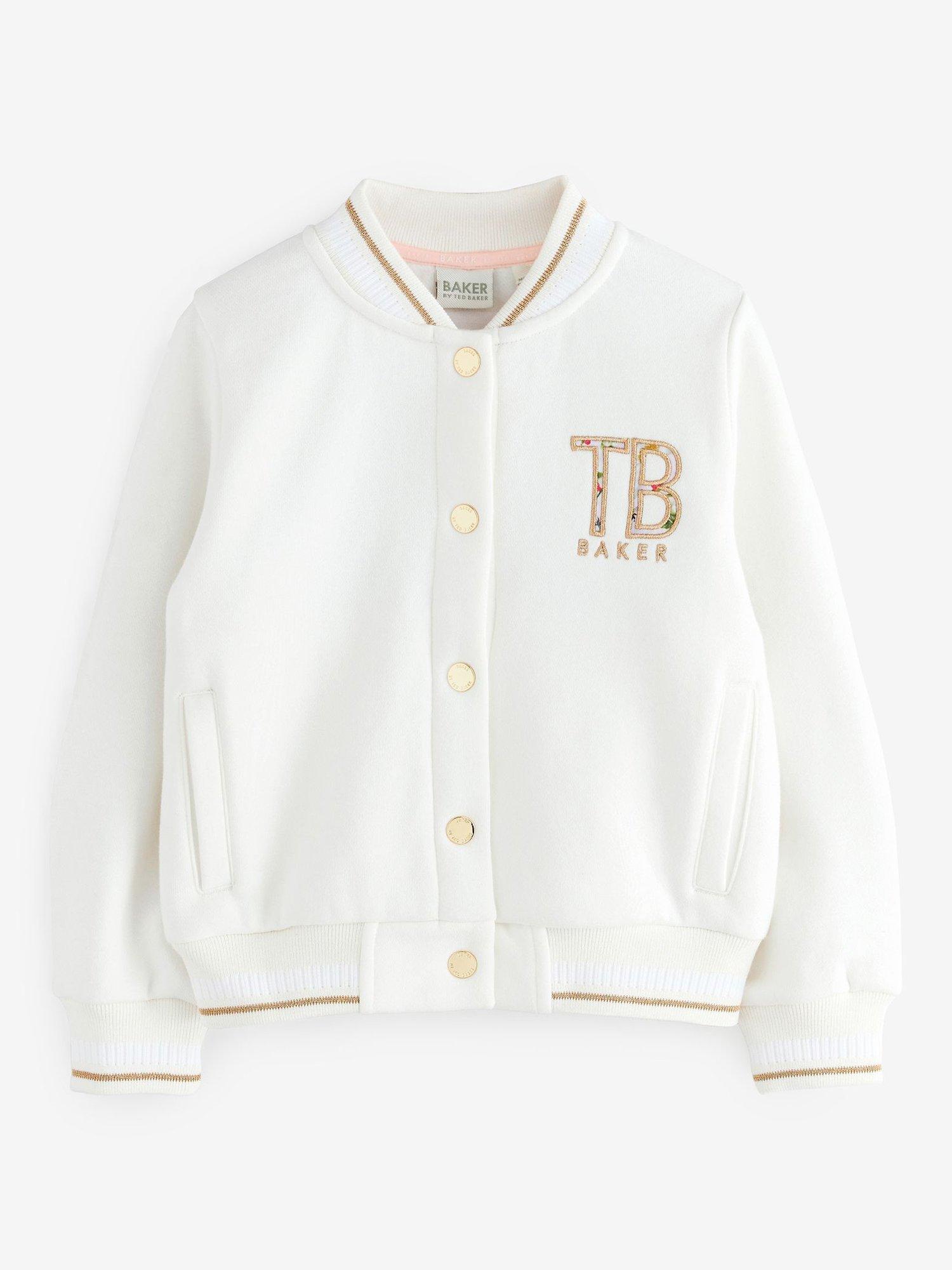 Ted Baker Kids' Logo Varsity Jacket, Cream