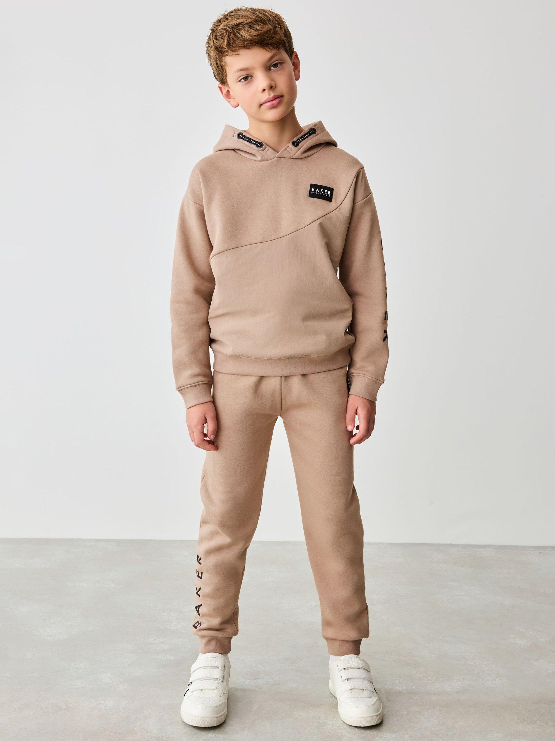 Product image 1 of 10, which shows Ted Baker Kids' Hoodie & Joggers Set, Tan Brown, 8 years
