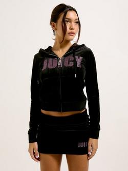 Juicy Couture Impact Logo Hoodie, Black/Pink, Black/Pink