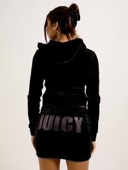 Juicy Couture Impact Logo Hoodie, Black/Pink - view 2, Black/Pink