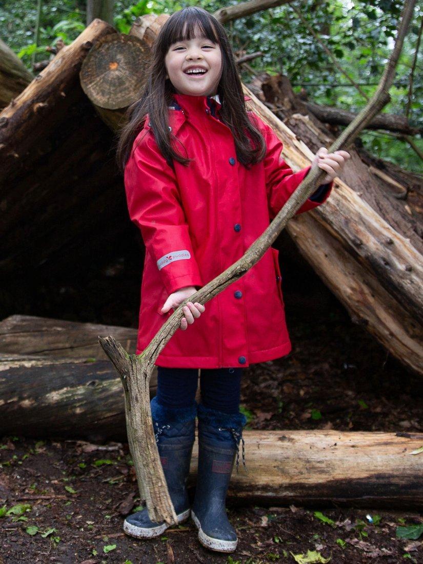 Product image 2 of 5, which shows Muddy Puddles Kids' Waterproof Fleece Lined Jacket, Red, 12-18 months
