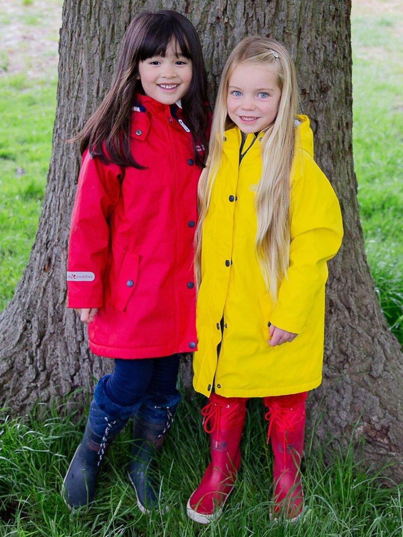 Product image 3 of 5, which shows Muddy Puddles Kids' Waterproof Fleece Lined Jacket, Red, 12-18 months